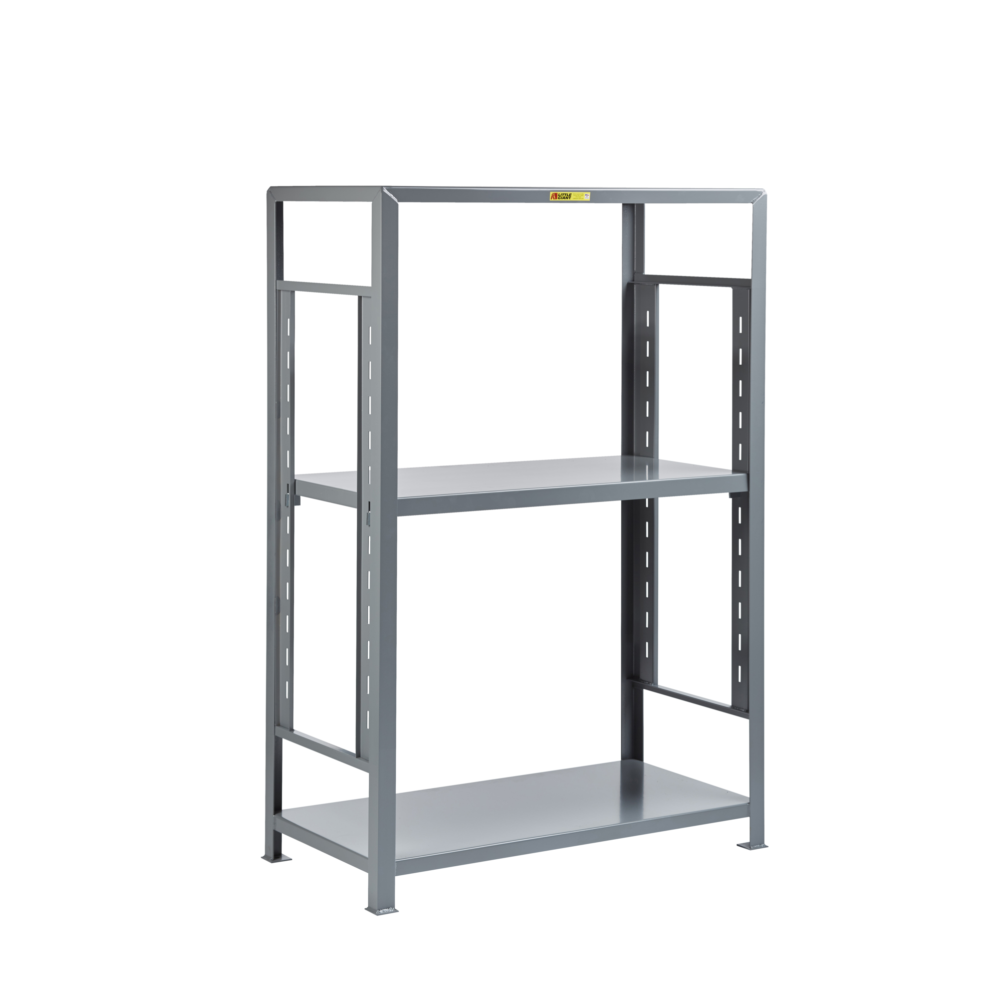 Little Giant Heavy-Duty Adjustable Steel Shelving - 24in. x 48in., 4500-Lb. Total Capacity, 3 Shelves, Carbon Steel, Model# 3SHA-2448-72